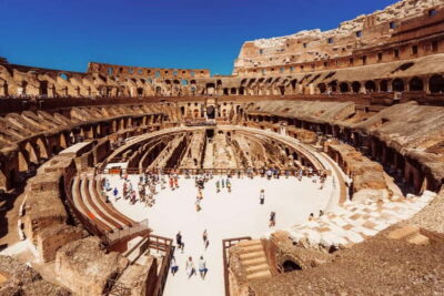 Colosseum & Ancient Rome Access with Optional Arena Upgrade - Arena Floor Upgrade: Standing inside the gladiator level