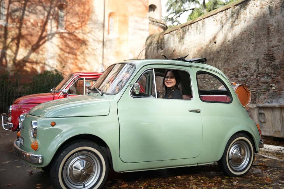 Professional Photoshoot with most Classic Fiat500 of Rome - Santa Sabina in a short window: old church, fast orientation