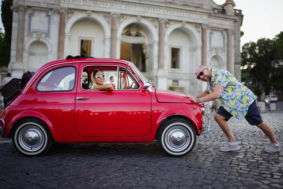 Professional Photoshoot with most Classic Fiat500 of Rome - Food and drink tips you can use the same night