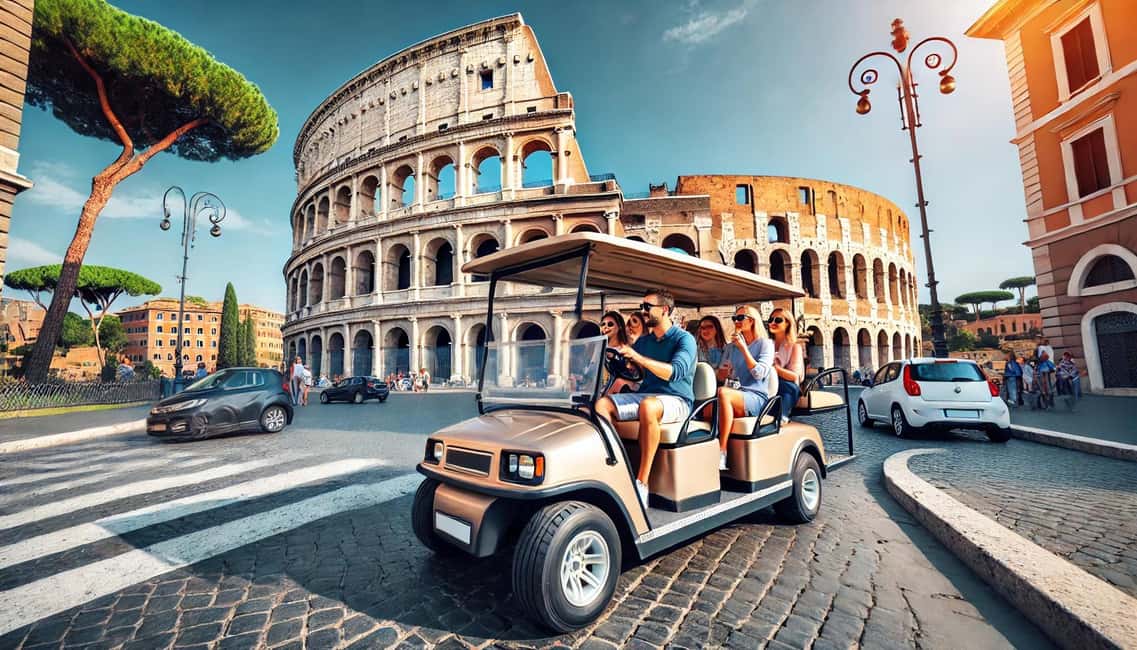 Roma: Golf Cart Night Tour - Colosseum photo stop: your night’s best orientation point