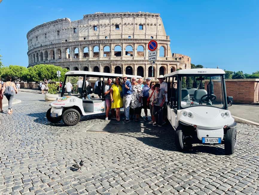 Rome: 4 hours Deluxe Golf cart Personalised Sightseeing tour - Pickup, drop-off, and where you actually start
