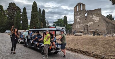 Rome: Appian Way & Catacombs Golf Cart Shared Tour - Riding the Appian Way: Spartacus, Crassus, Commodus, and the art of not rushing