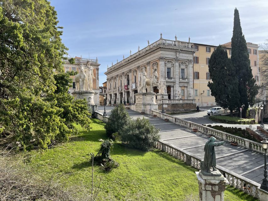 Rome: Capitoline Museums Private Guided Tour - Marcus Aurelius exedra and the temple ruins you can actually see