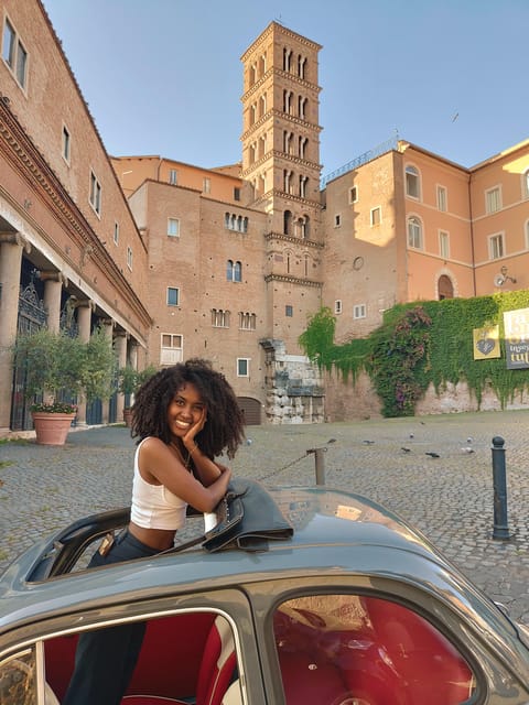 Rome: Fiat 500 private tour with a roman - Fontana dell’Acqua Paola and the scenic climb to Janiculum Hill