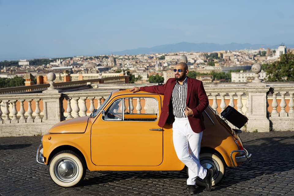 Rome Fiat 500 Tour with Professional Photoshoot - 20 professional photos per person: what you should expect