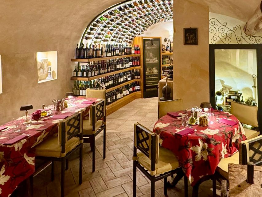 Rome: Lunch Food Tasting with Wine Pairing in Trastevere - What the 1-Hour Tasting Looks Like in the Cellar