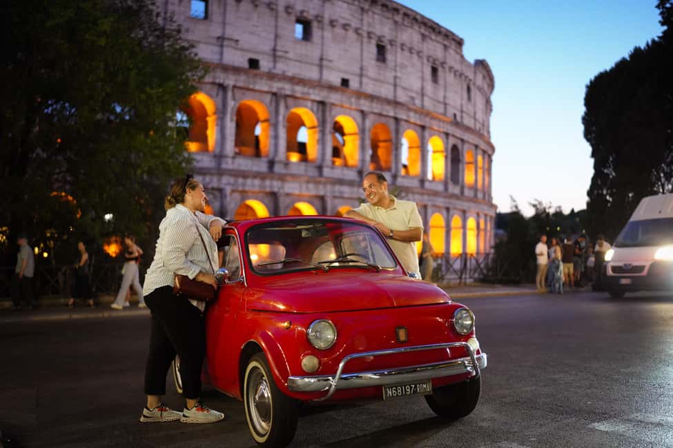 Rome: Night Tour in a Vintage Fiat 500 with Aperol Spritz - Key things to know before you go