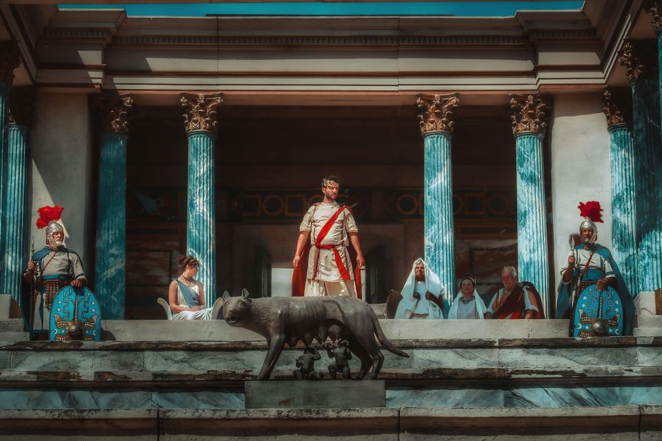 Rome: Roma World Entry Ticket with Roma on Fire Live Show - Roman camp details: dress up, farm animals, and the feel of routine
