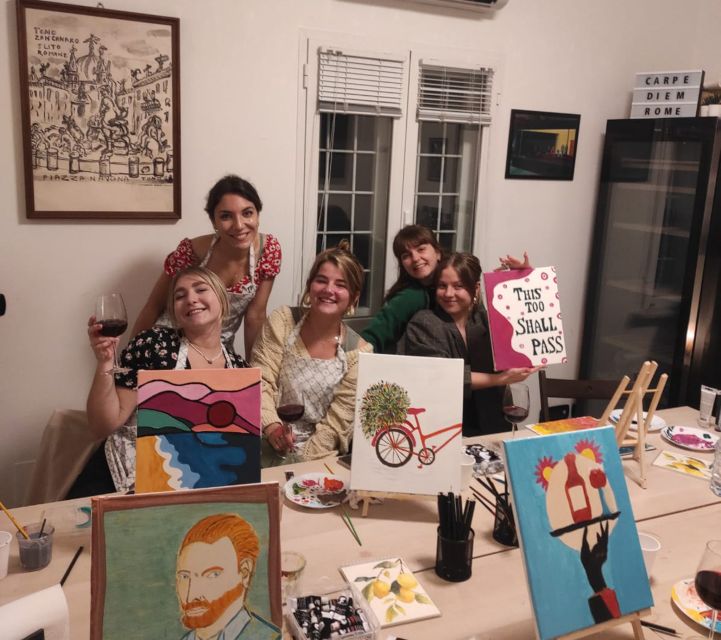Rome: Small-Group Art Class with Wine - Pizza first, wine always: how the food and drinks shape the pace