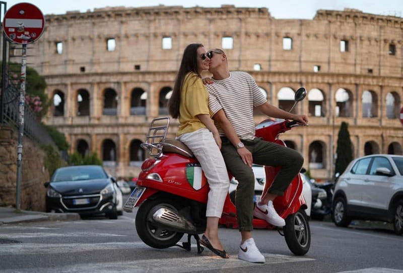Vespa city tour in Rome with two different routes - How this Vespa city tour actually feels from the saddle (passenger role, guide-led pacing)